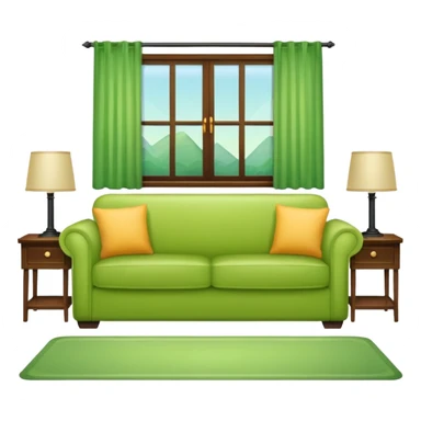 living room in ios emoji style

no TV, and make the couch a light green color sticker