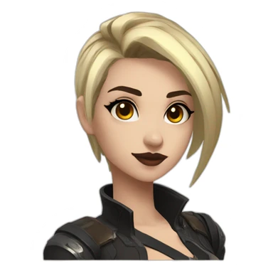 mercy,overwatch,goth,black pomade sticker