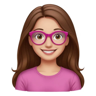 Painting women. smilling   Long hair,  lunette peinture top pink sticker