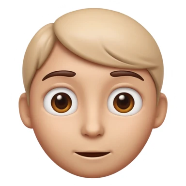 3D Apple style emoji of a person with expressive eyes and soft approachable appearance sticker
