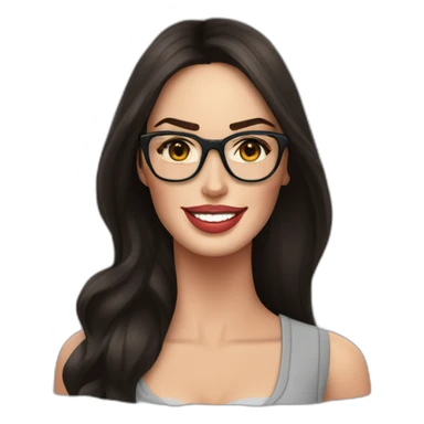 Megan Fox sonriente con lentes y dedo pulgar arriba sticker