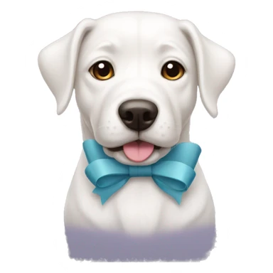 White Doggo argentino with bow sticker