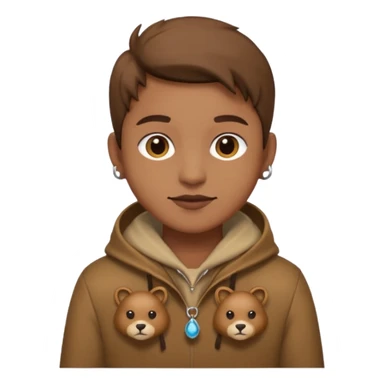 Classic hunter image, with brown clothes and some decorations made of animals sticker