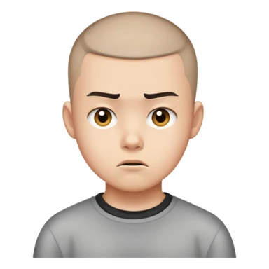 "- Nam
- 15 tuổi
- Da trắng
- Đầu đinh
- mặt khó chịu
" sticker