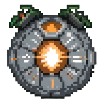 grayish black bomb power up without fuse sticker