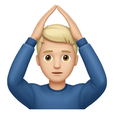 Men with hand going over his head sticker