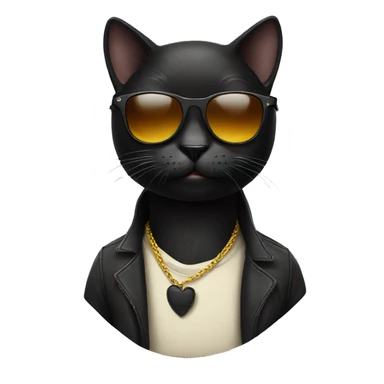 black Cat with sunglasses sticker