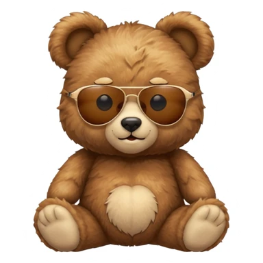 Teddy bear with sunglasses on sticker