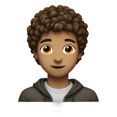 teenage Boy with fluffy brown hair brown eyes  sticker