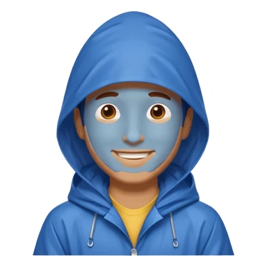 man in blue rain coat over head



 sticker