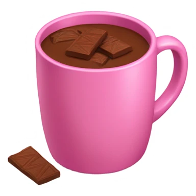 Pink mug with cocoa sticker
