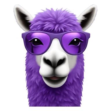 Lama that’s purple wearing sunglasses sticker