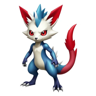 Cool Edgy Badass Shiny Futuristic Legendary Digimon-Sneasel-Zangoose-hybrid full body sticker