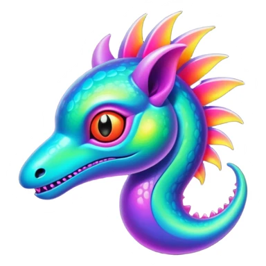 An exotic neon colorful unique bizarre eccentric Fakémon-creature sticker