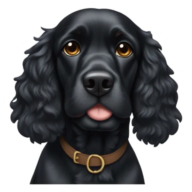 fat black cocker spaniel with tan eyes   sticker