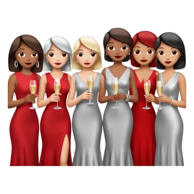 listening party people who only wearing red and silver dress code sticker