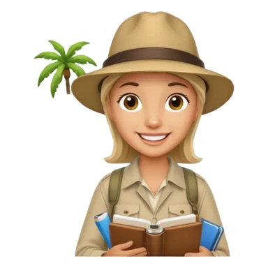 island tour guide with a notebook  sticker