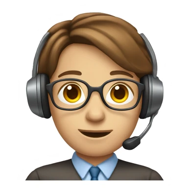 Brown haired call centre worker sticker