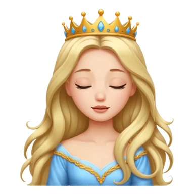 a beautiful princess closing her eyes calmly sticker