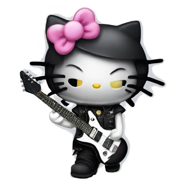 heavy metal hello kitty sticker