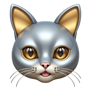 robot looking surprised with cat ears and looks funny sticker