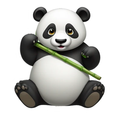 Panda eating a bamboo stick sticker