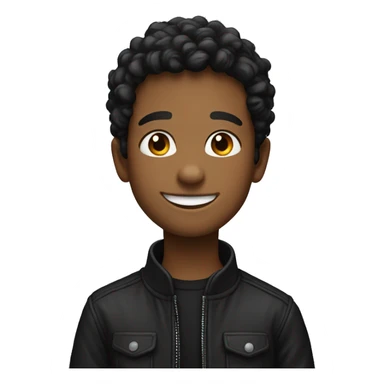 smiling boy in black jacket sticker