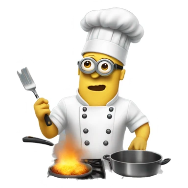 Despicable 4 character mega minion chef cooking up a storm sticker