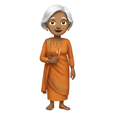 old lady walking wearing Indian outfit  sticker
