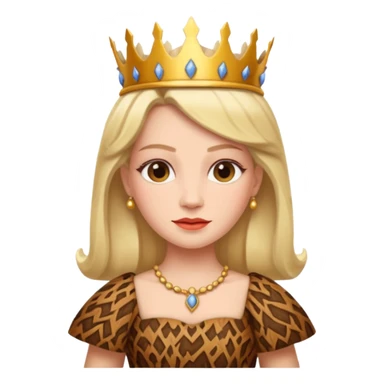Queen wearing a bark-patterned dress sticker