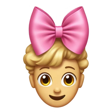 Pink bow on a happy wmoji sticker