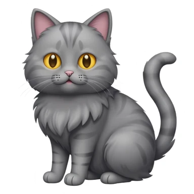 grey cat with full body sticker