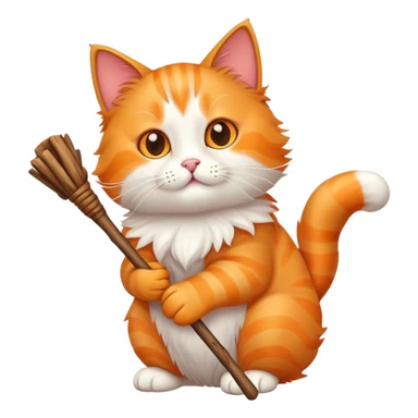 Cat with a stick sticker