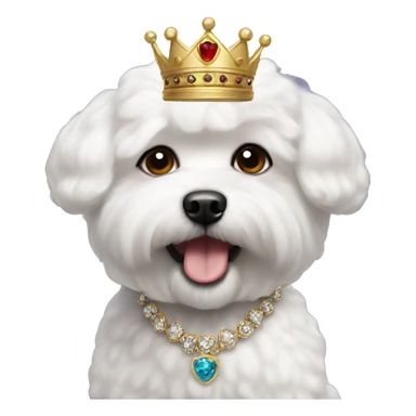 Bichon wearing a crown  sticker