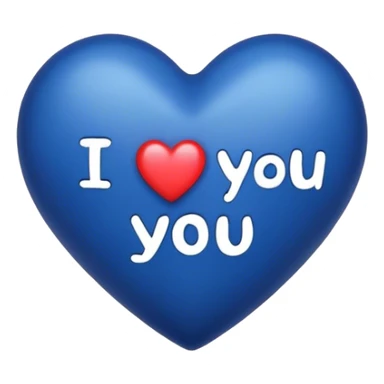 Dark Blue heart either the words I Love You Ry sticker