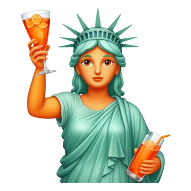STATUE OF LIBERTY DRINKING APEROL SPRITZ sticker