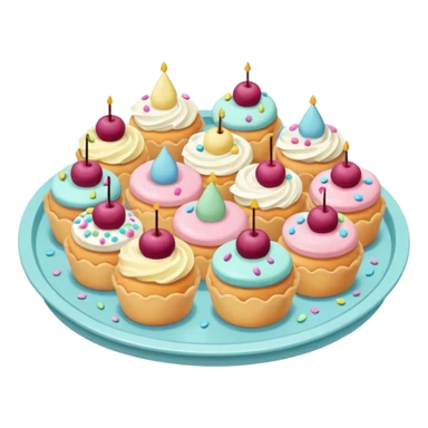 party pastries tray pastel colors sticker