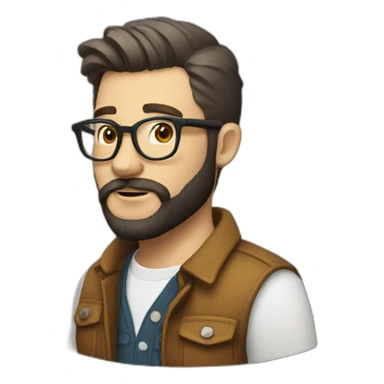 hipster designer with a short beard sticker