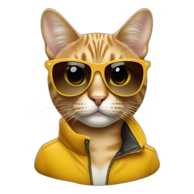 fashion cat with designer sunglasses on sticker