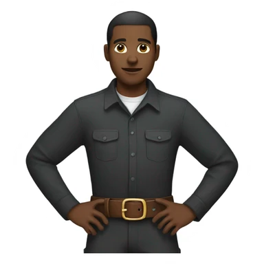 black person with a belt sticker