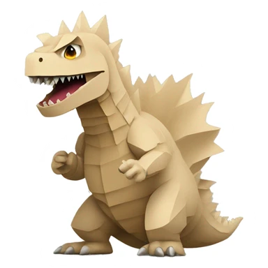 beige colored paper godzilla sticker