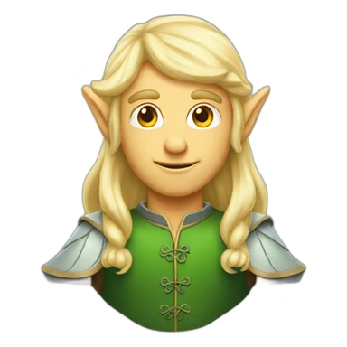 blond elf man long hair sticker