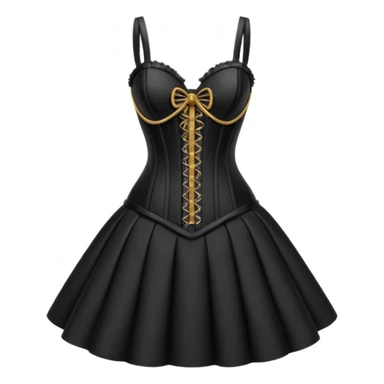 Dolce and Gabbana, ultra realistic,highly detailed, corset black mini dress, no human figures, must have transparent background sticker