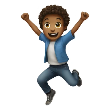 a jumping child sticker