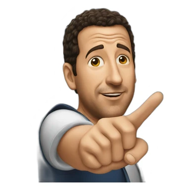 Adam Sandler pointing at the twin towers sticker