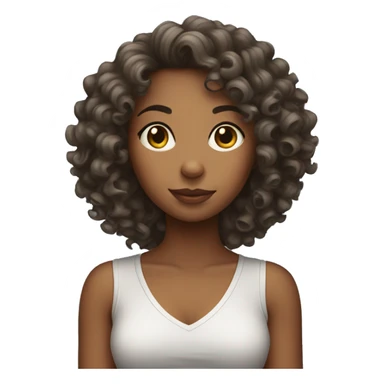curly girl with iphone  sticker
