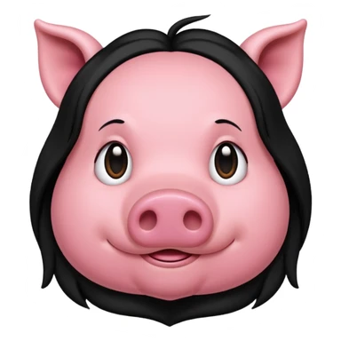 pig with hair sticker
