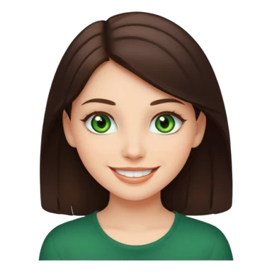 brunette girl with green eyes sticker