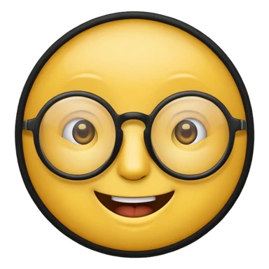 Yellow circle emoji with glasses sticker