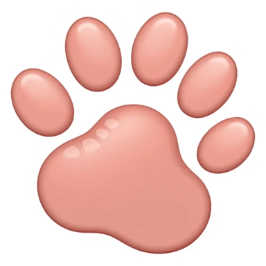 a very light pale pastel red pawprint sticker